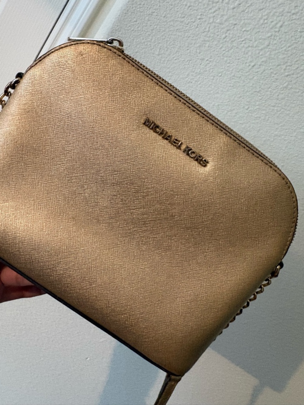 Michael Kors Metallic Gold Saffiano Crossbody Bag